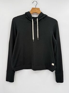 Vuori Halo Essential Hoodie in Black Heather Size S